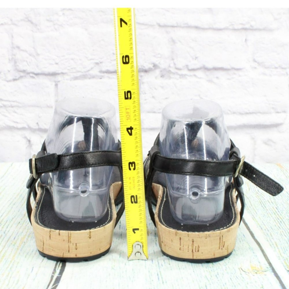 Timberland Black Leather Slip On Adjustable Slingback Casual Sandals Size 9 M - Picture 6 of 9